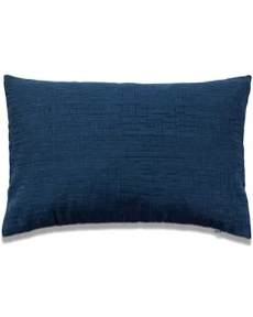 navy blue Cotton Blend Lumbar Rectangular Pillow Cover &