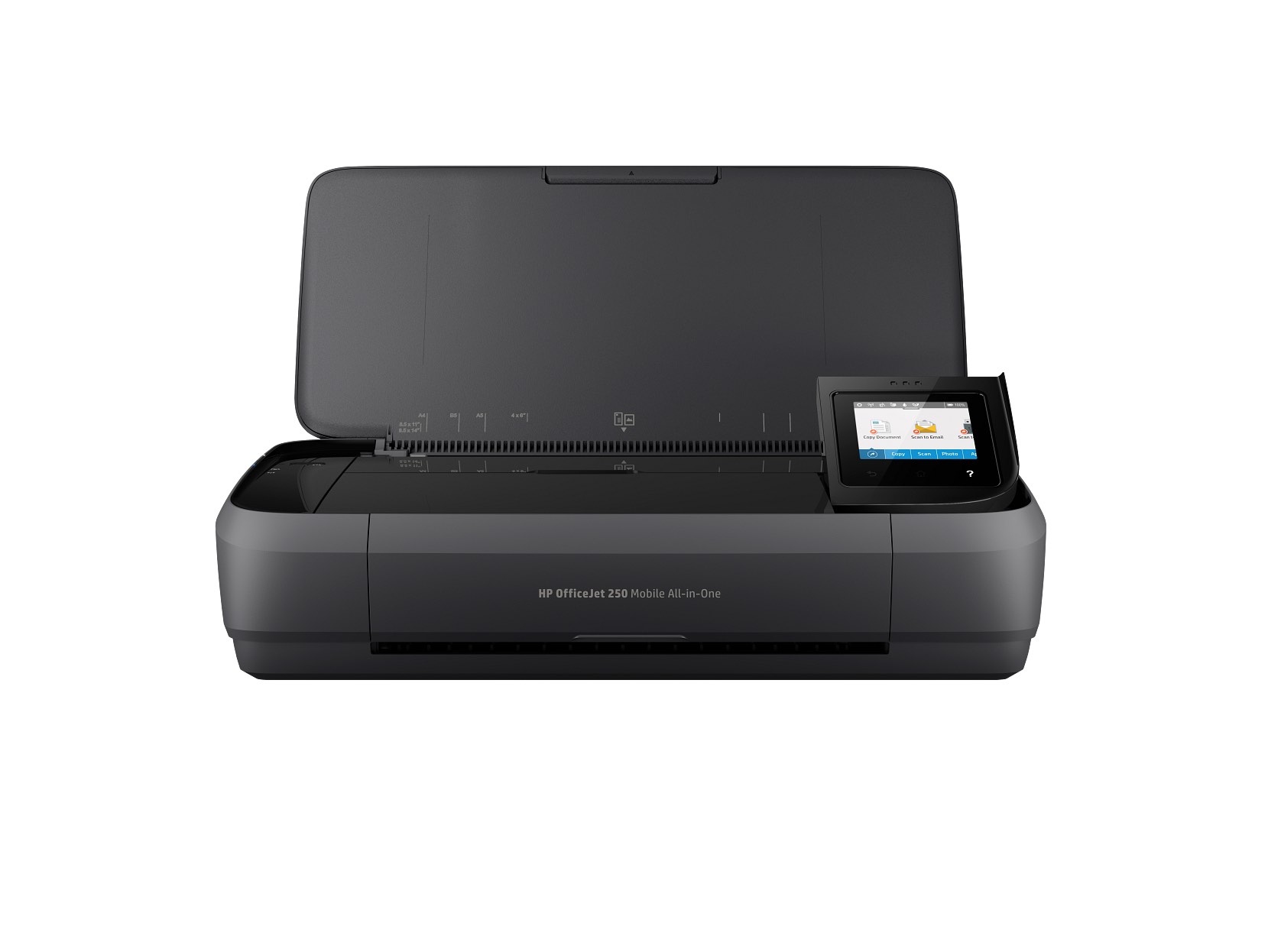 HP OfficeJet 250 Mobile All-in-One Printer, Mobile Print, Scan, CopyPrint speed ISO: Up to 10 ppm black, up to 7 colorLong battery lifeHighest ink cartridge page yield in class