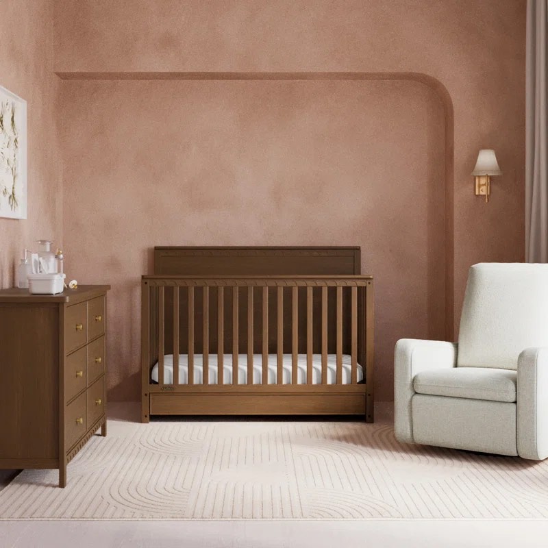 Sasha 5-In-1 Convertible Crib With Drawer- Some minor cosmetic damage, corner needs fixed 