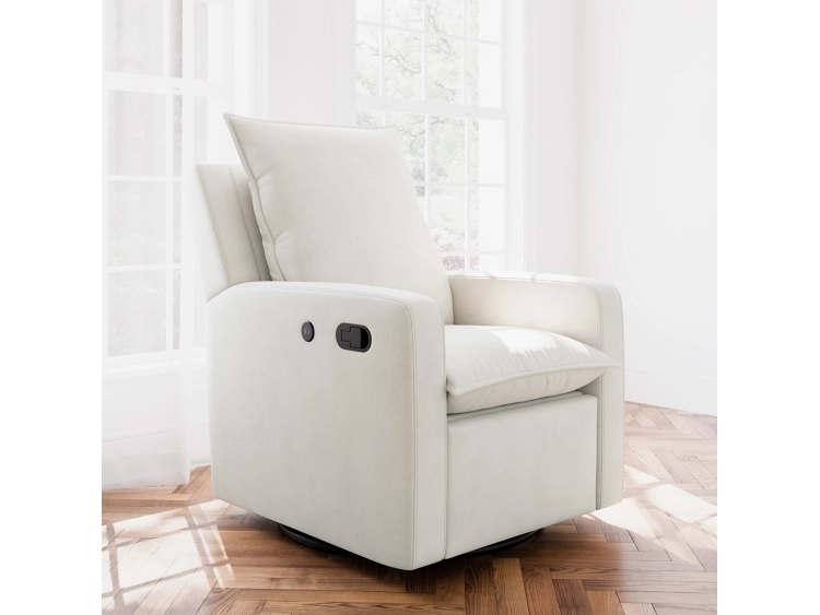 Storkcraft Timeless Recliner Glider with USB in Cream