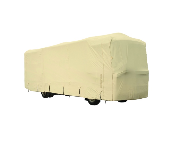 Goldline 5th Wheel Trailer Cover - includes all the straps and hardware needed, and comes in a convenient carrying case - 44'6"Lx8'10Wx10'H-Tan, Model# GLRVFW4244T