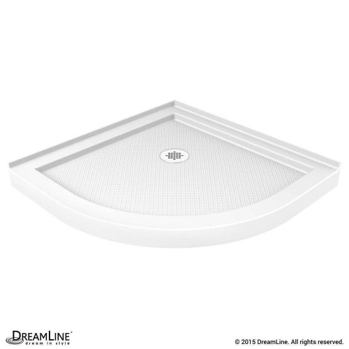 DreamLine SlimLine Acrylic 38 in. x 38 in. x 2 3/4 H Corner Drain Quarter Round Shower Base in White