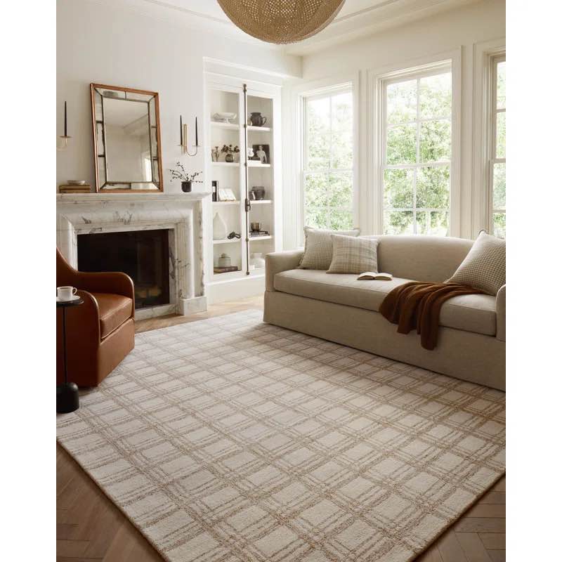 Chris Loves Julia x Loloi Polly Cream / Sand Area Rug, 9’3” x 12”