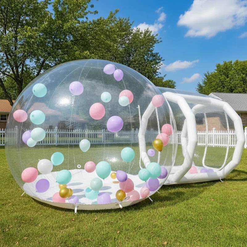 10FT Commercial Grade Bubble Balloon House Bubble Tent for Party Balloons Decorations, Tear on plastic can be sealed, Blower brand new and included