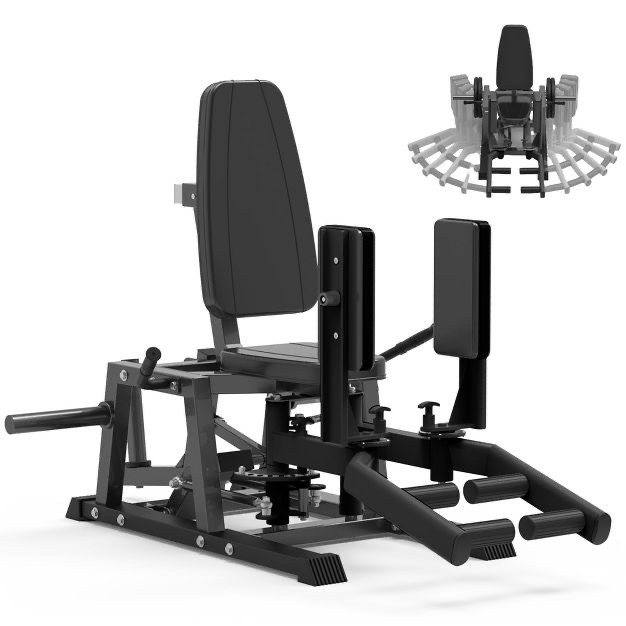 Hip Abduction Machine, Inner and Outer Thigh With 6 Levels Gear System & 4-Position Backrest Adjustment, Home Gym Equipment, 6 levels of 15° angle adjustments on each side, 360° rotation function for both hip abduction and adduction exercises, 68.5"L x 70.8"W x 43.7"H (2 boxes)