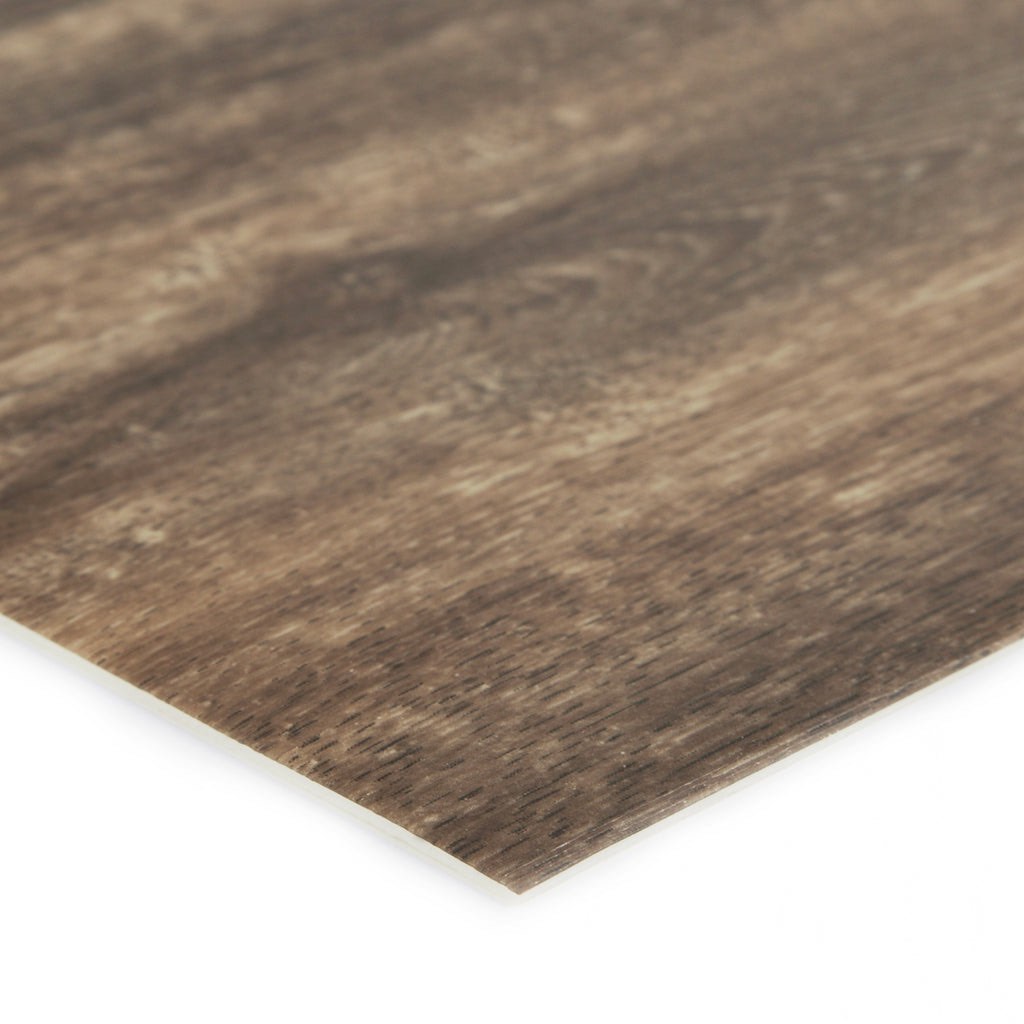 Builders Surface Vinyl Flooring Roll “Living Quarters Iowa” Dark Wood Grain Style, 12” Long, At least 50” Wide