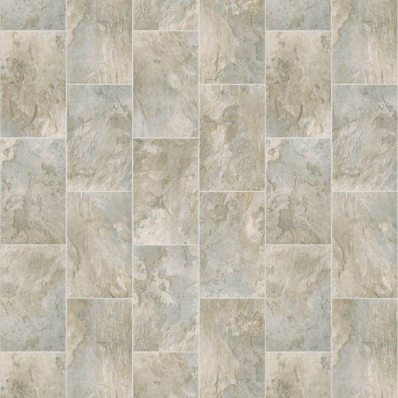 Portico VERSATECH ESSENTIALS SCOTTSDALE Safara Adhesive Vinyl Flooring Roll, 2, Grey Stone Tile Design, 12” Long, At least 30” Wide