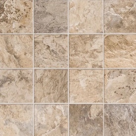 Mannington Benchmark Resilient Kingsbridge Vinyl Sheet Flooring, Castle Rock Beige Stone Tile Design, 12” Long, At least 25” Wide