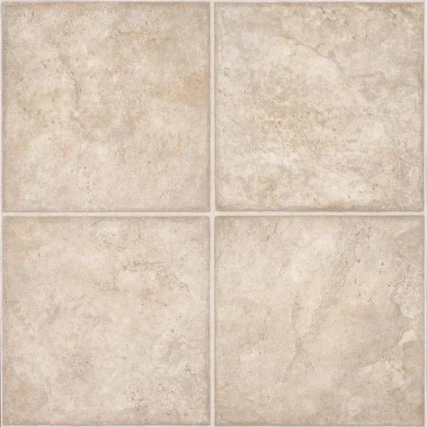 Armstrong Traditions ARMG5180201 Vinyl Sheet Roll, Crème Natural Stone Style Tile Design, Low Gloss, Full Spread,12” Long, At least 25” Wide