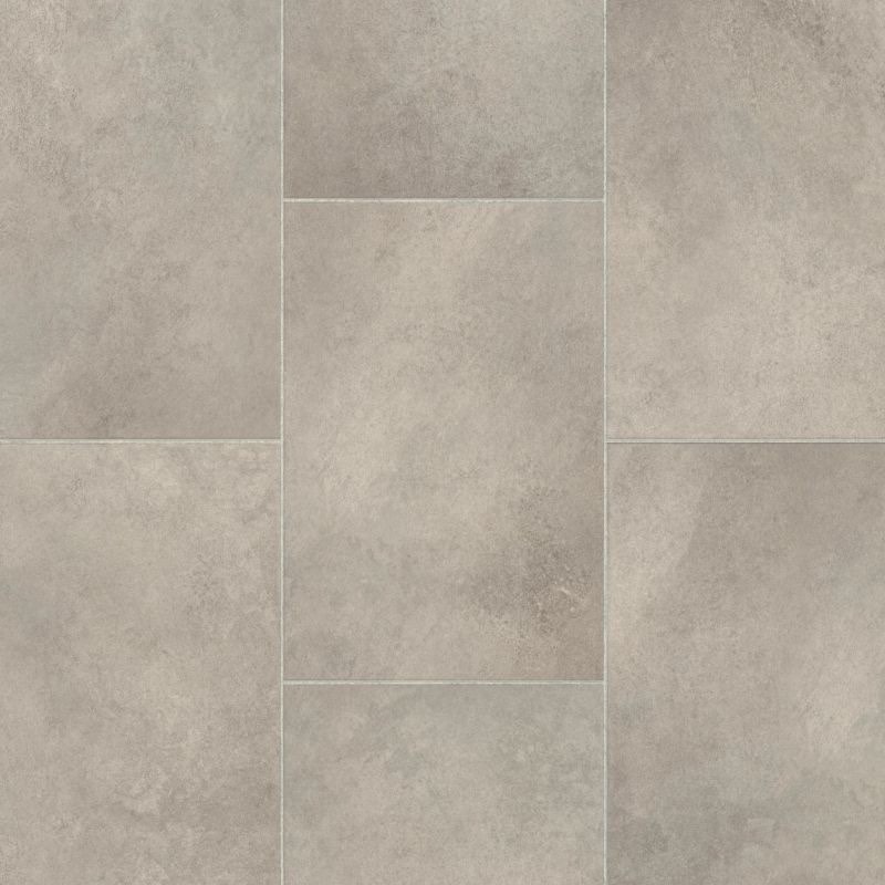 PULTE HOME HARD SURFACES Vinyl Sheet Flooring, BAILEY FARMS PRIME Light Grey Stone Tile Design, 12” Long, at least 30” Wide