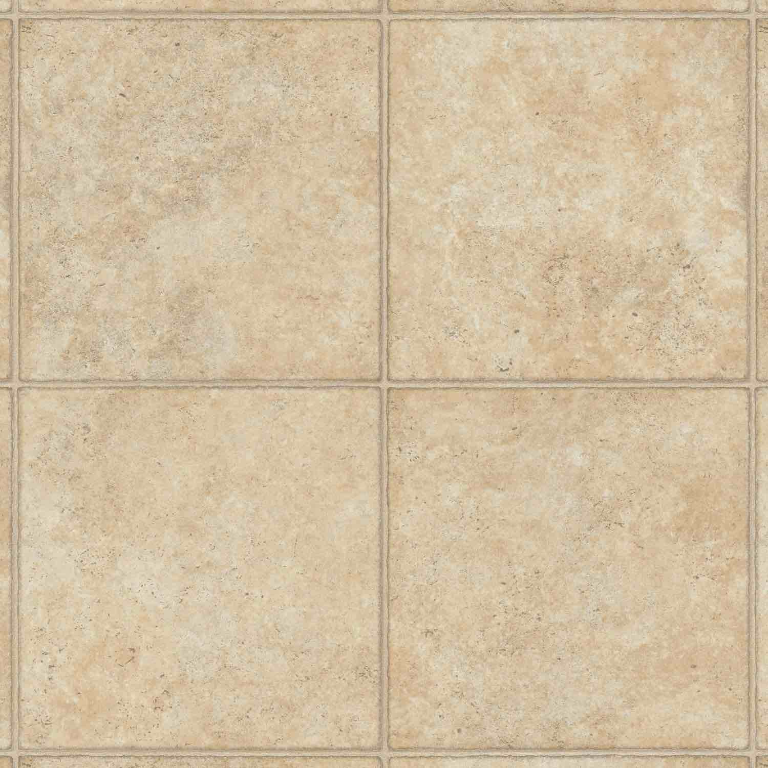 Armstrong Vinyl Sheet Flooring Roll, Station Square Sandstone Spice, Beige Natural Stone Tile Design, 12” Long, at least 30” Wide