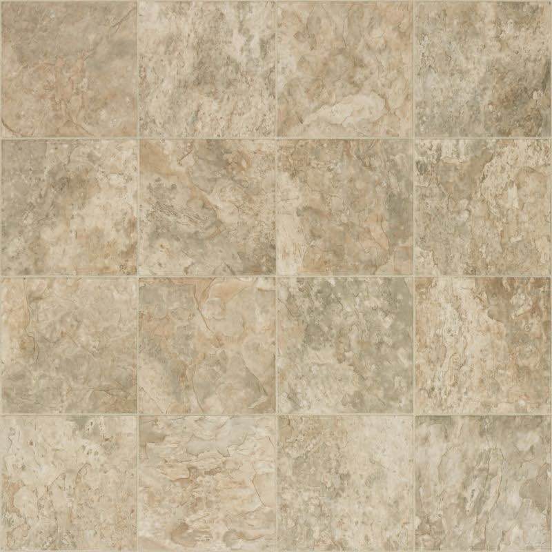 Shaw Vinyl Sheet Flooring Roll, LIVING QUARTERS Lincoln Sandstone Slate Tile Design, 12” Long, at least 30” Wide