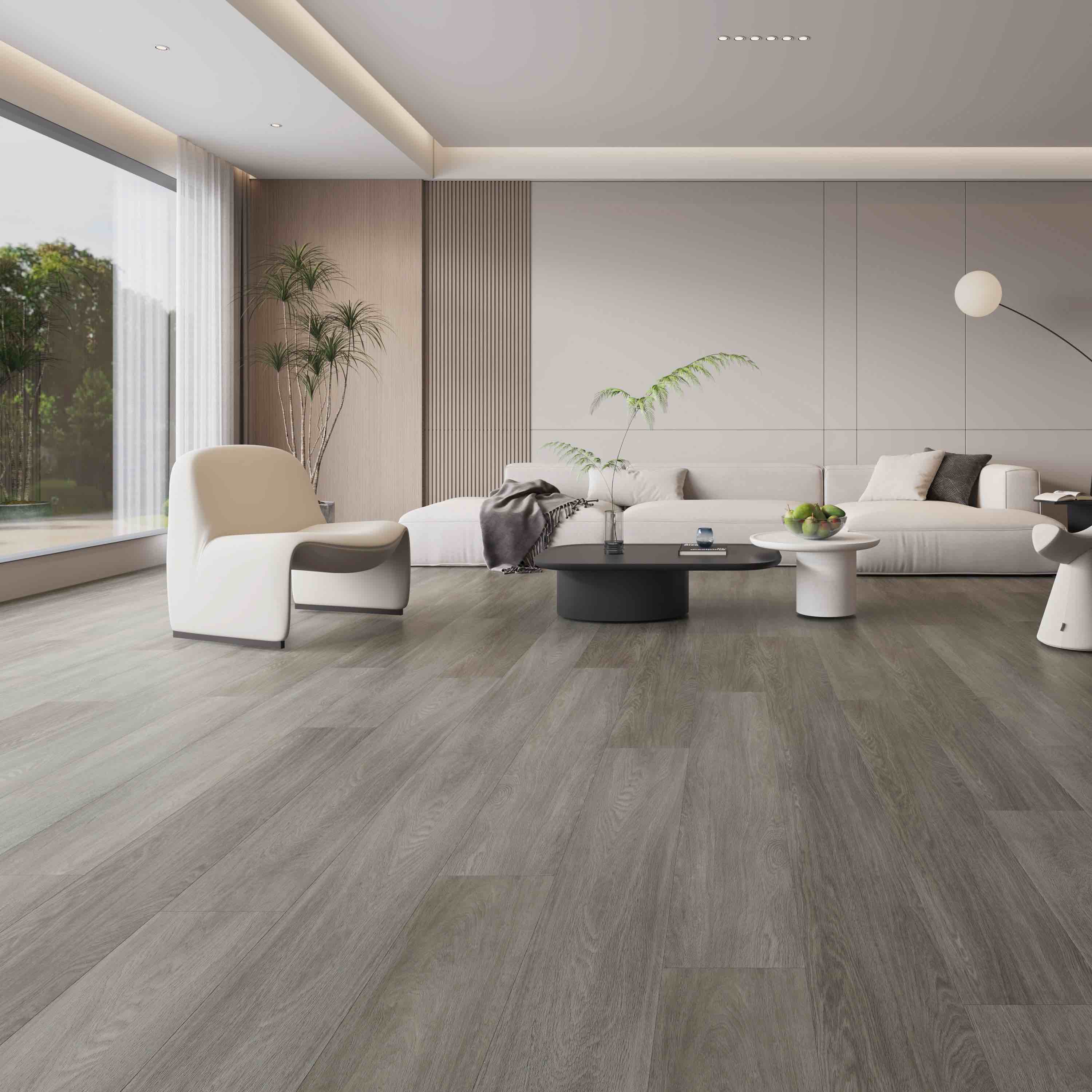 Premium Vinyl Distressed Grey Oak Wood Vinyl Plank Flooring, 36.25 Sq/Ft Per Carton