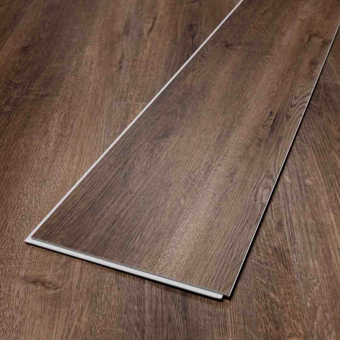 Luxury Vinyl Planks in Mocha, Dark Brown Oak Wood Grain Style, 17 Pieces (45.33 Sq/Ft)/Carton, 40 Cartons Total