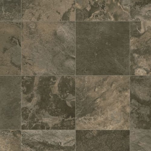 Armstrong Flooring Progressions Vinyl Sheet Flooring in Evendale Slate, Dark Brown Stone Tole Design, 12' Long, Atleast 8’ Wide