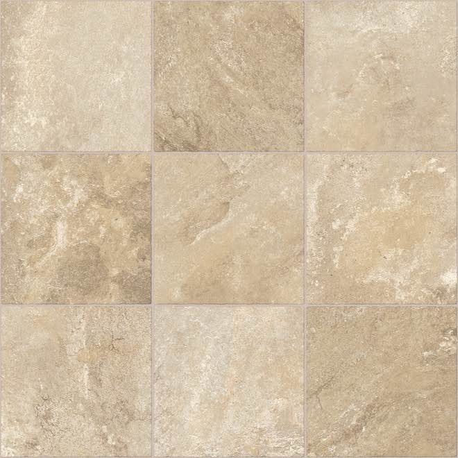 Beaulieu Movimento Vinyl Flooring in Traditional Beige Stone Tile, 12’ Long, Atleast 5’ Wide