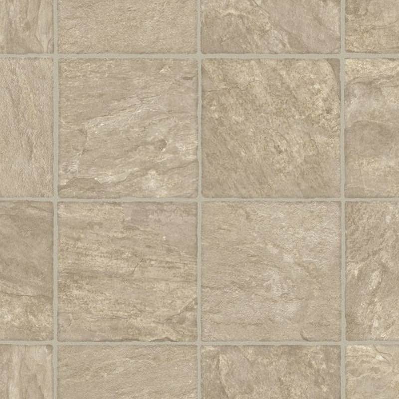 Armstrong FlexStep Value Plus 12' Ultra Low Gloss Vinyl flooring, Light Brown Slate Stone Tile Design - 12ft width x at least 7ft