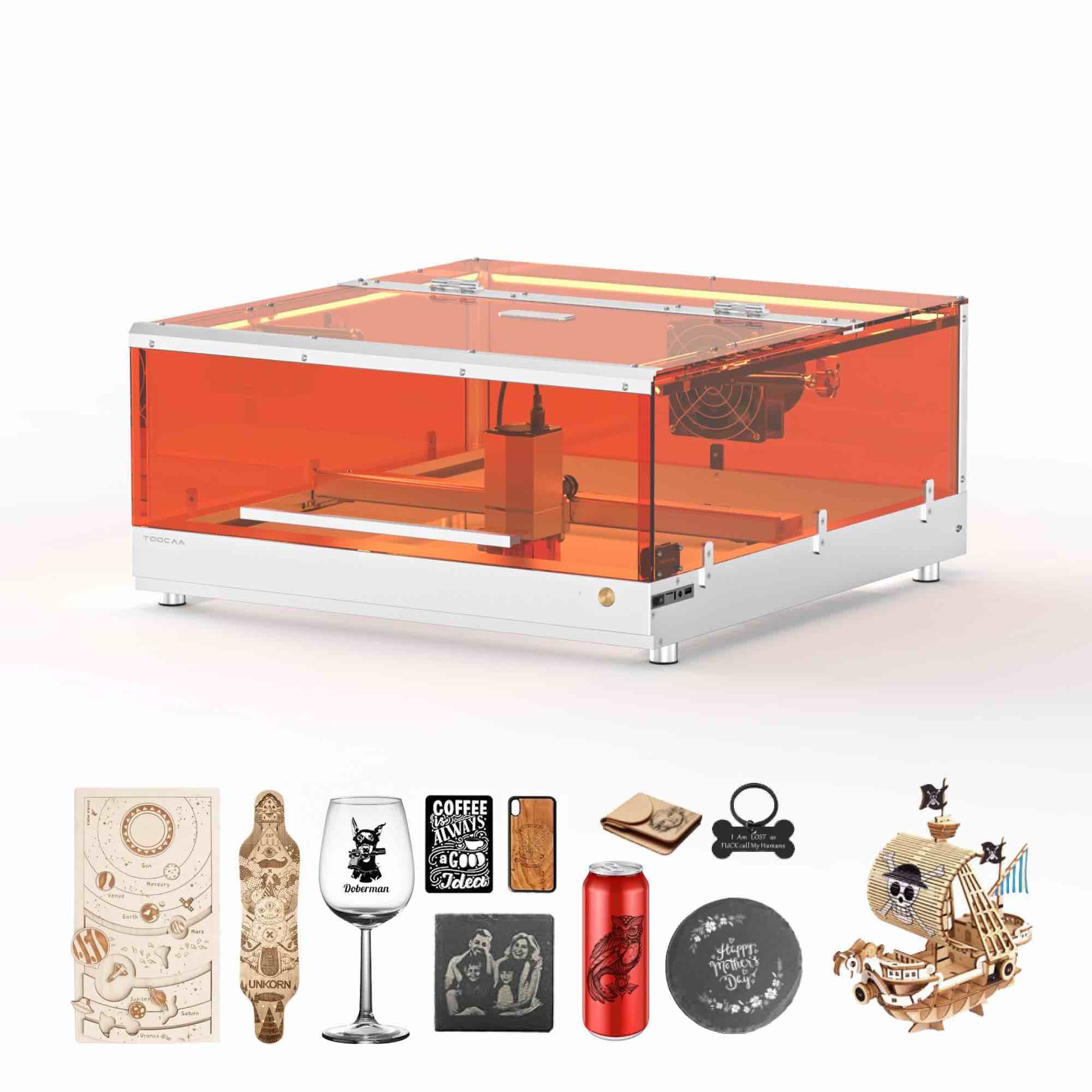 TOOCAA L2 5-1 20W Laser Engraver with Rotary Roller Set. 