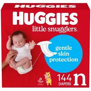 Huggies Little Snugglers Disposable Diapers - Size Newborn - 144ct