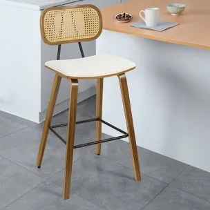 Upholstered Rattan Counter & Bar St (Set of 2)