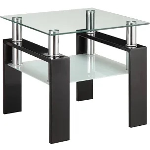 End Table in Black Finish glass type (Top Only)