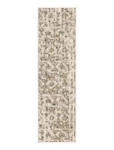 2'x7' Eliot Geo Runner Rug Tan/Beige/Gray - Threshold™: Traditional Geometric Indoor Low Pile Woven Polyester