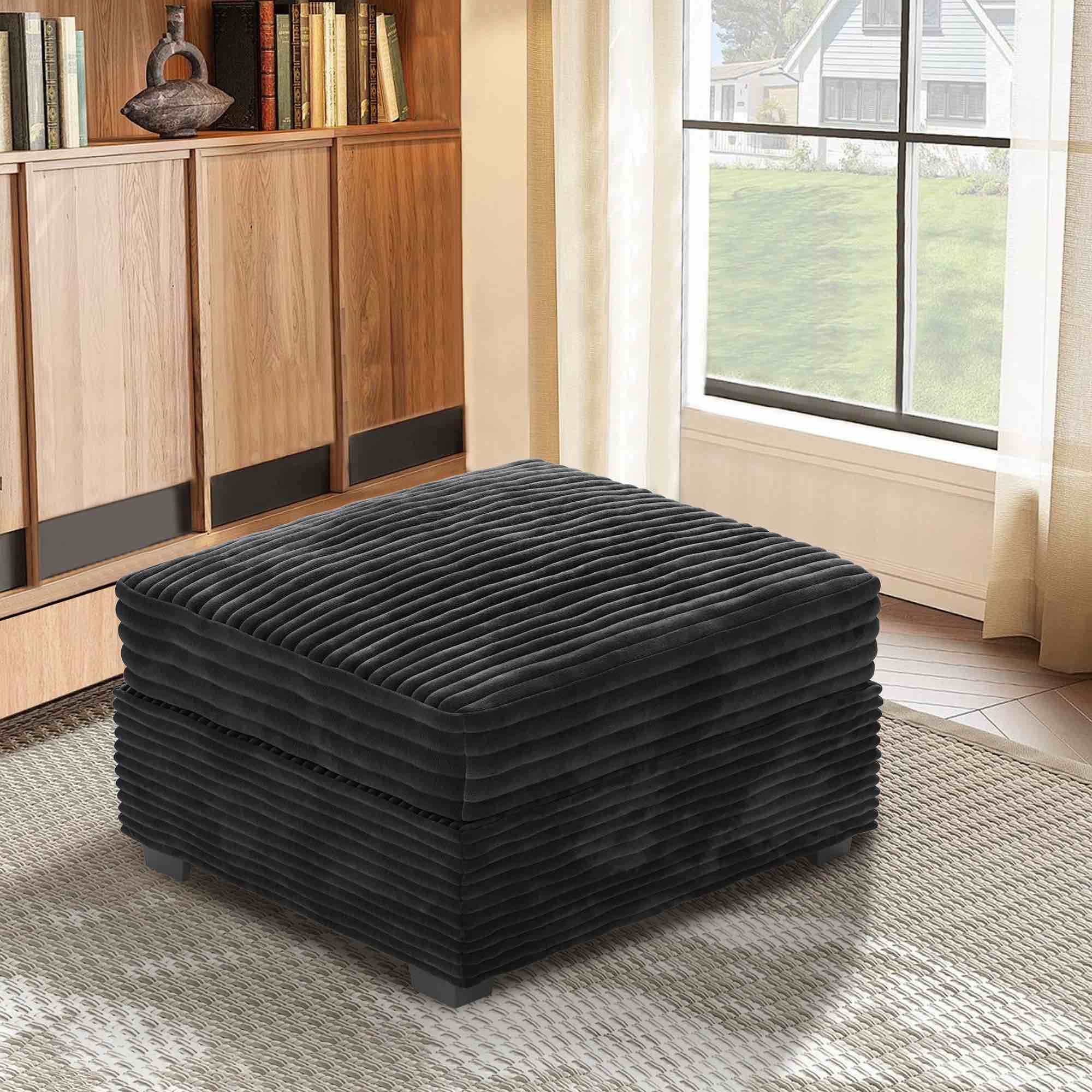 Cloudelle 8-piece U Shaped Modular YOYO Ottoman (Ottoman Only Black)