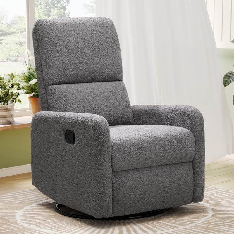 swivel rocking chair recliner chair massage, upholstered modern glider with high back