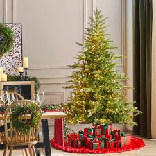 leilonie vibrant evergreen fir pre-lit green full fir artificial christmas tree with lights