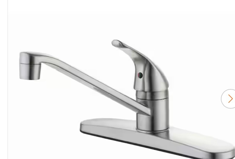 Single-Handle Standard Kitchen Faucet in Stainless Steel