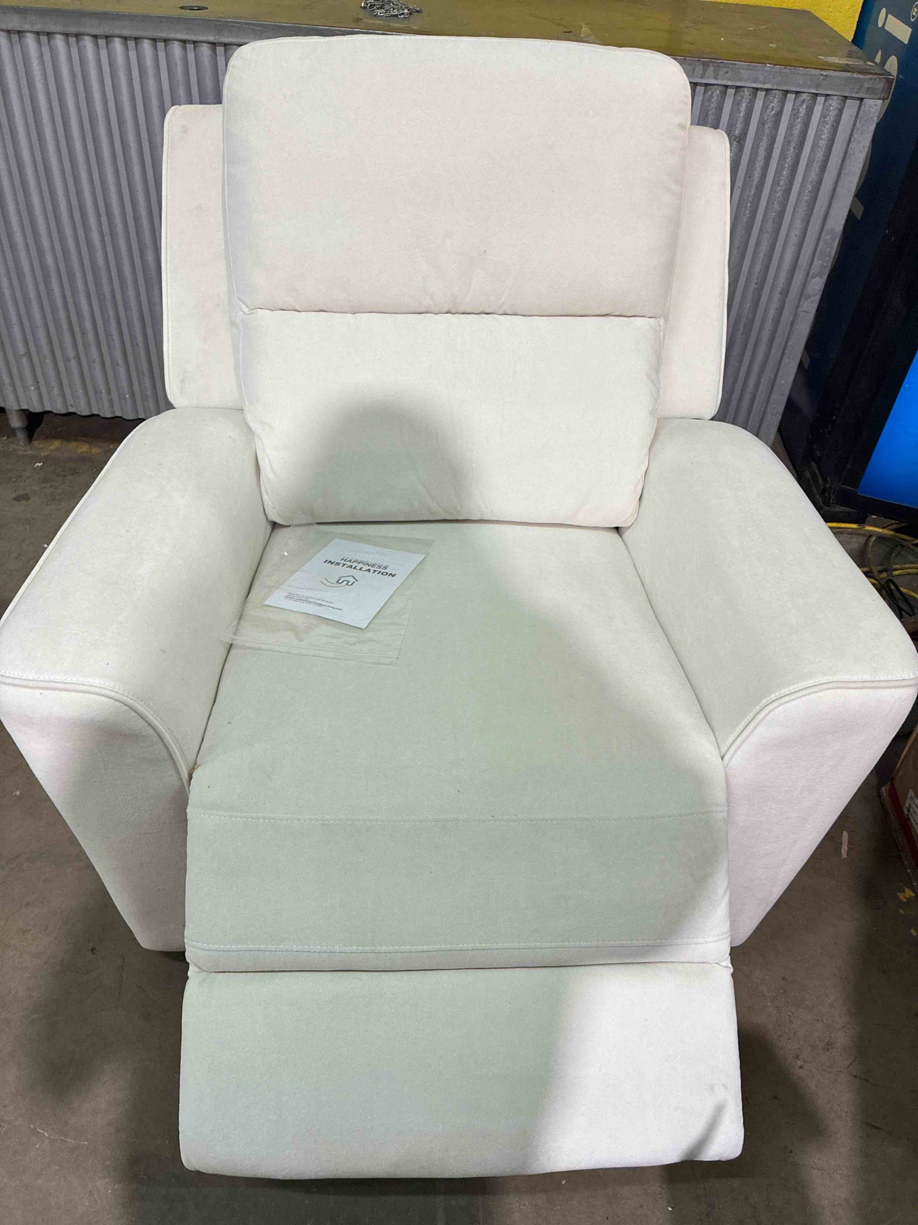 Condition photo showing New/Like New for Snejana 40.2" Wide Microfiber Upholstered Power Recliner with USB Port, Wall Reclining Chair, 40.9'' H X 40.2'' W X 37.8'' D