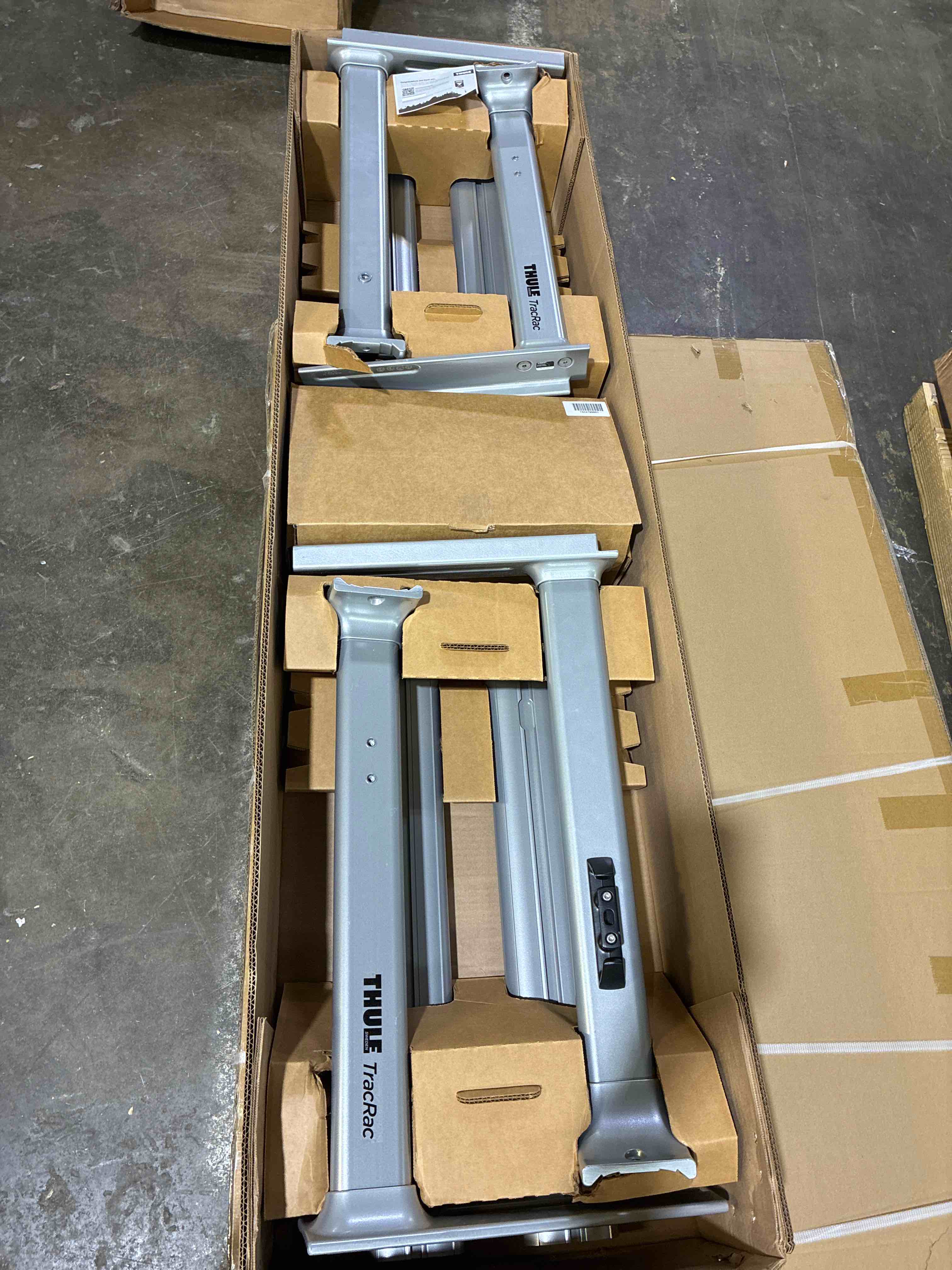 Condition photo showing New/Like New for Thule TracRac Pro 2 Rack System, Universal Mounting, Aerodynamic, Made of Aluminum. 69.5 x 16 x 31.75 in
