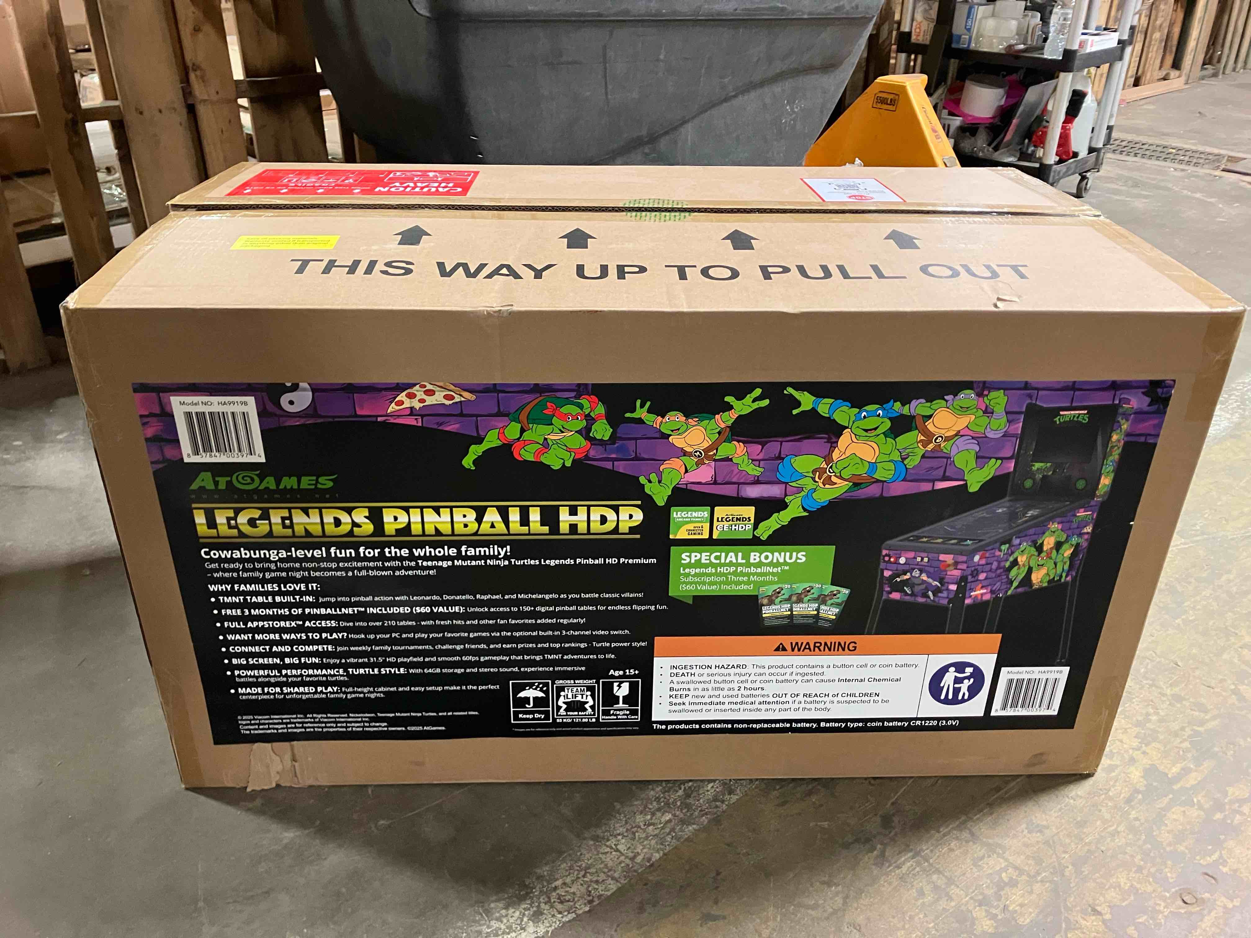 Condition photo showing New/Like New for AtGames Legends Pinball TMNT Pinball Machine