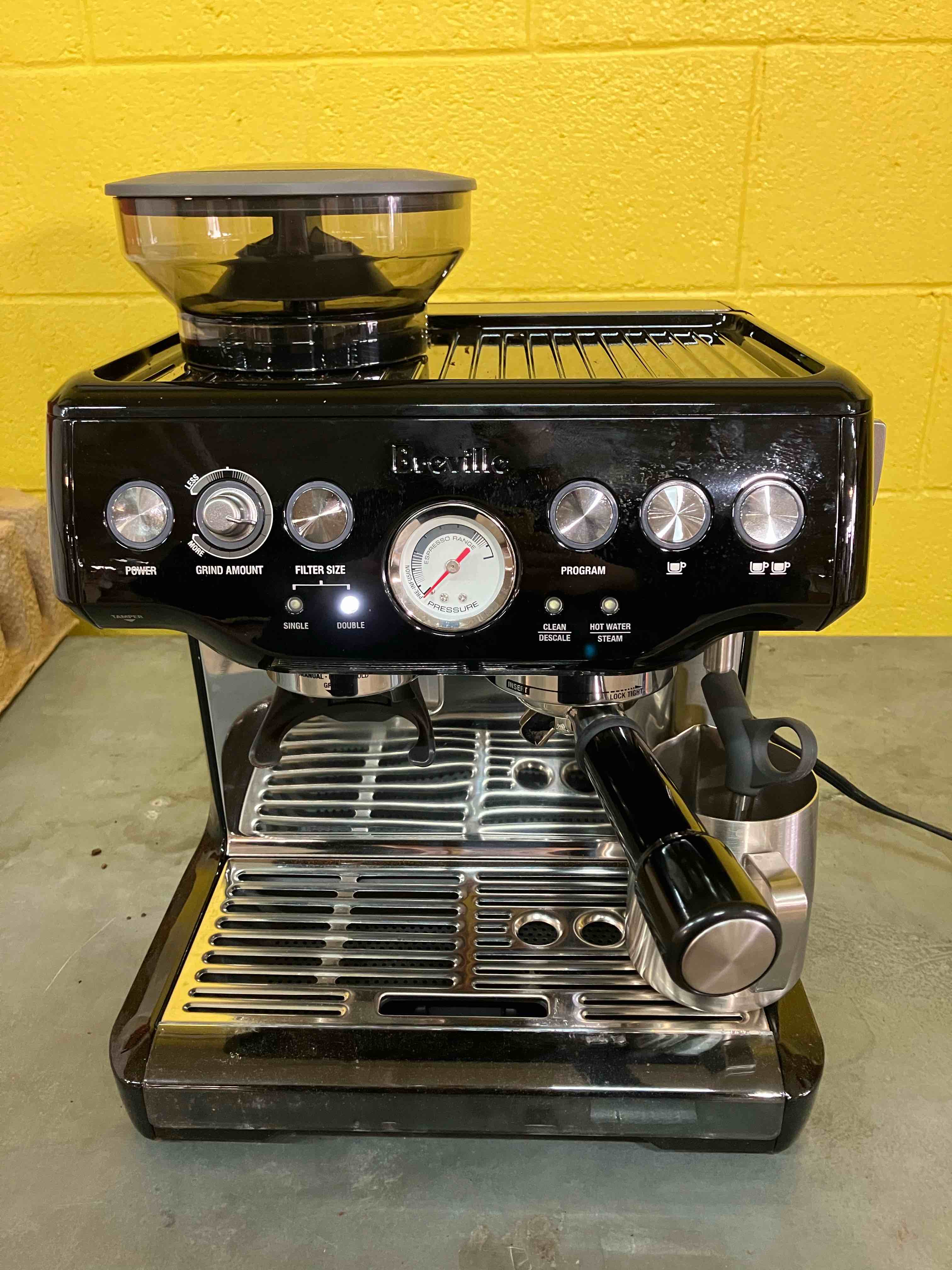 Condition photo showing Good Condition for Breville BES870BSXL The Barista Express Coffee Machine (Black Sesame) - (Good condition because item has been used)