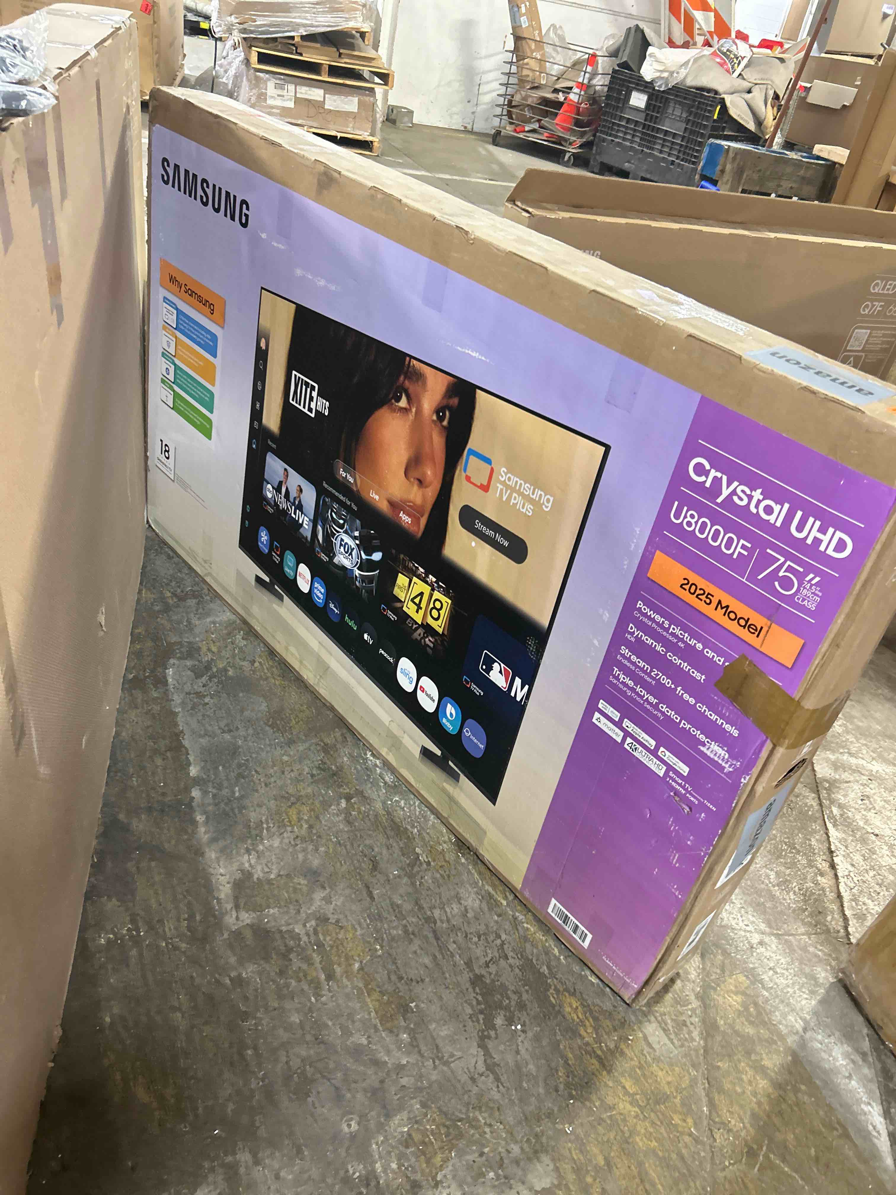Condition photo showing As Is for Samsung 75 inch Class U7900 Series 4K UHD Smart TV (2025) Crystal Processor HDR M