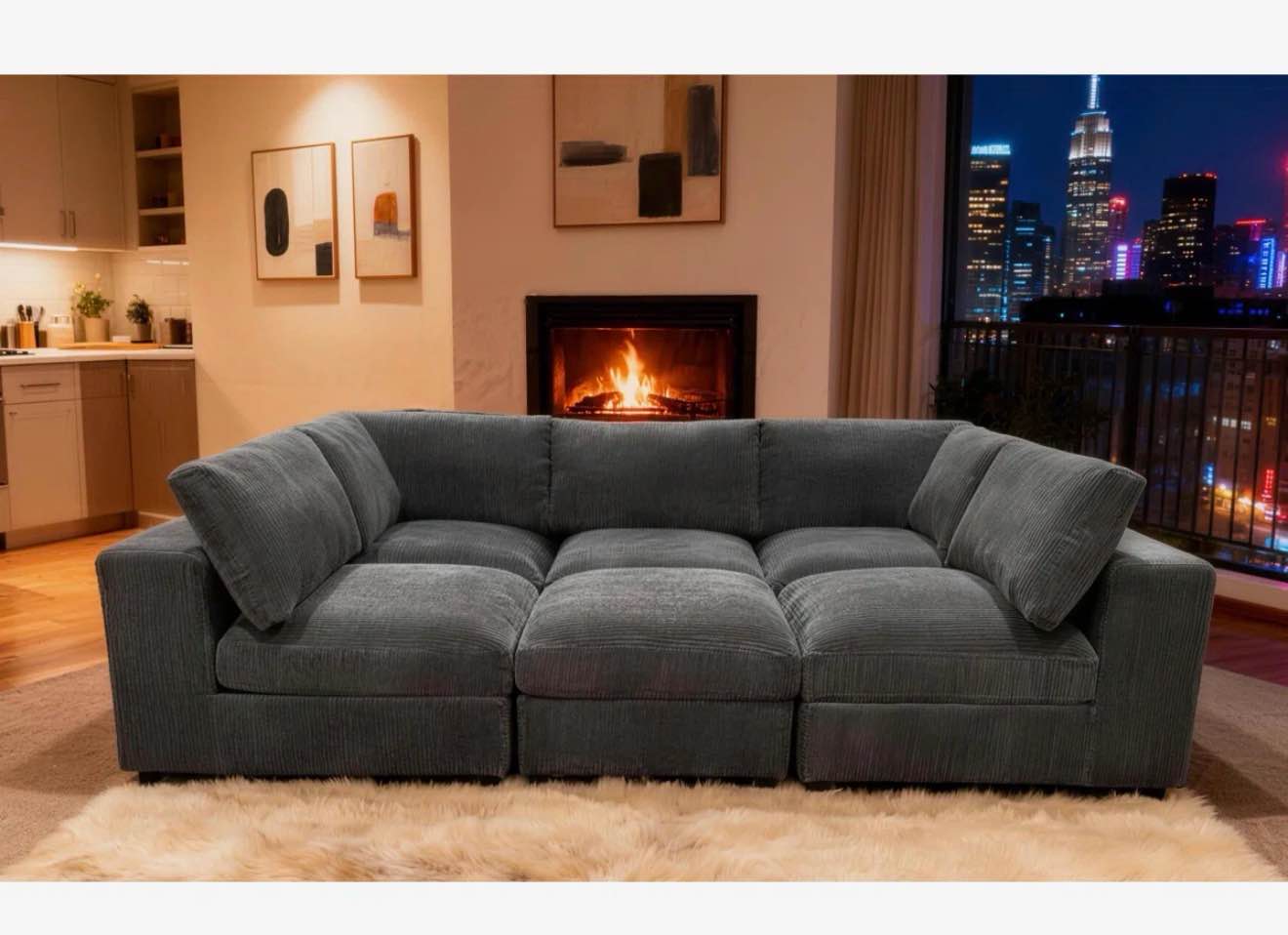 arregui corduroy sectional by wade logan