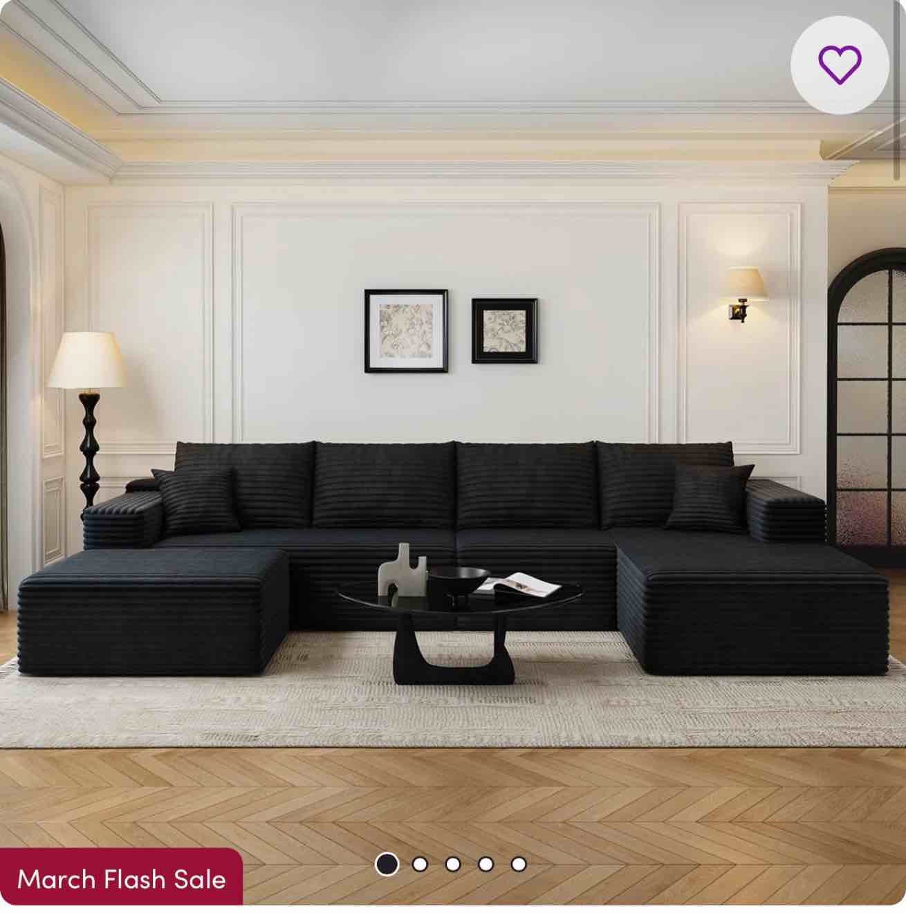 135.4"cloud modular sectional couch with 1 ottoman,modern minimalist upholstered couches, comfort u shaped sofa for living room,deep seat corner couch,no assembly required