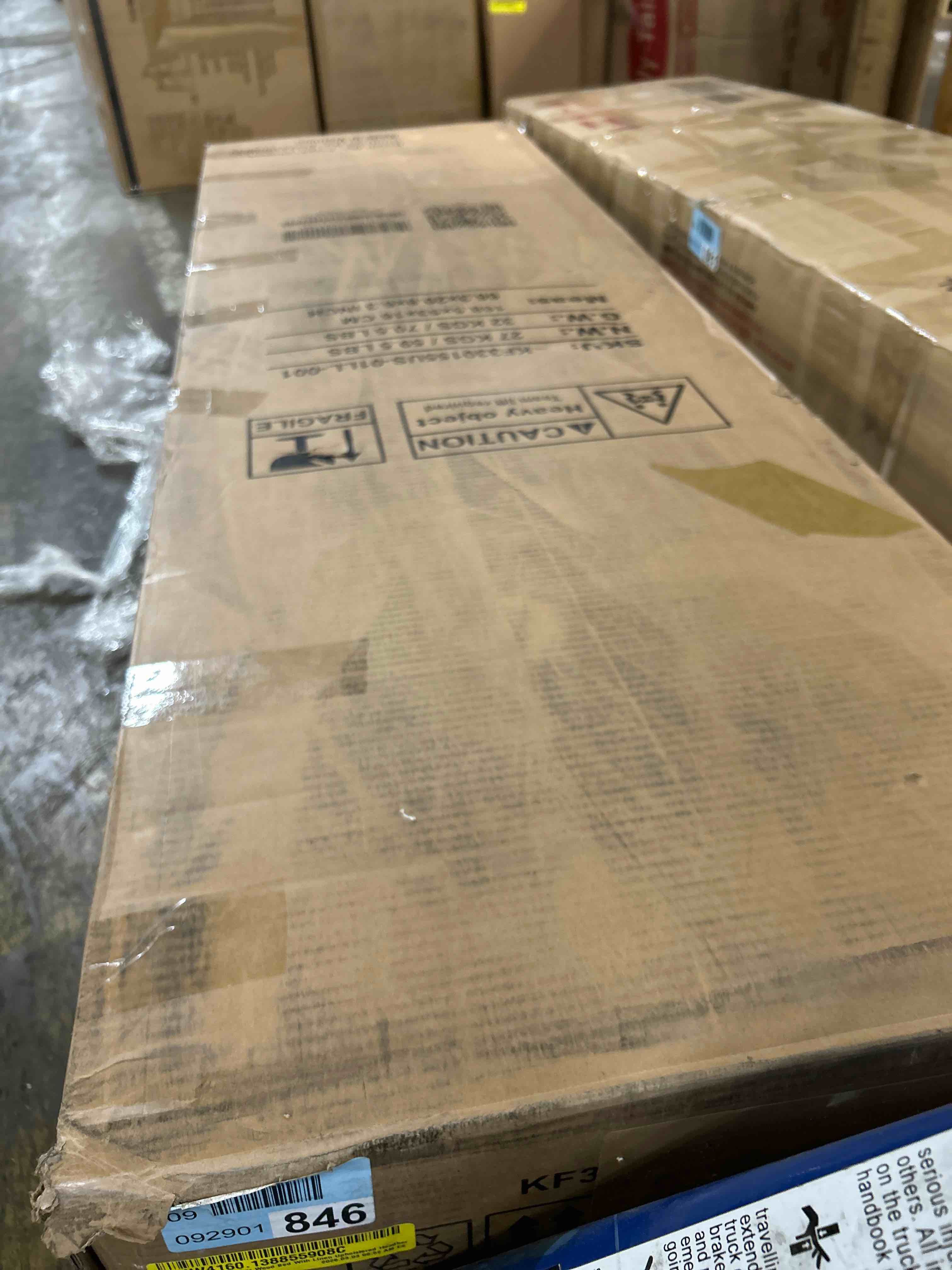 Condition photo showing New/Like New for King Size Solid Rubber Wood Bed With Linen Upholstered