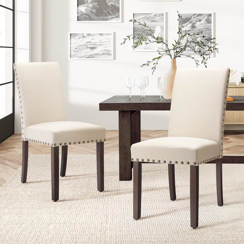 Bontrager 20'' H Linen Dining Chair - Upholstered Parsons Side Chair (Set of 2)(1chair only)