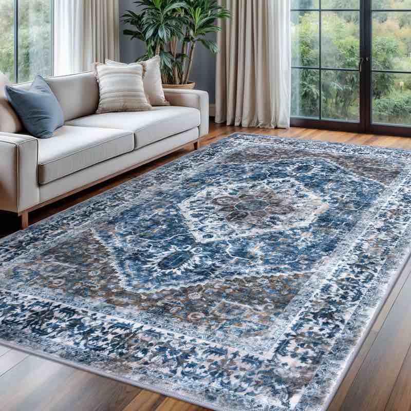 6‘ x 9‘ jodhveer area rug washable rug non-slip backing indoor rugs