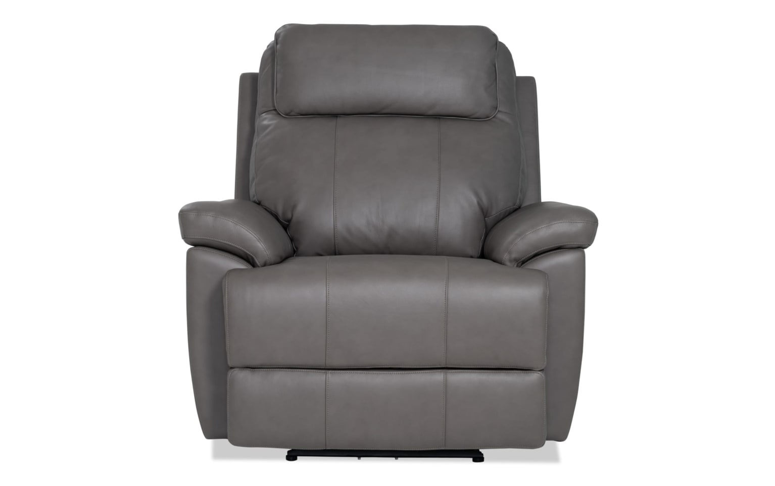 Commander Light Gray Leather Power Recliner with USB & USB-C Ports(Incomplete)