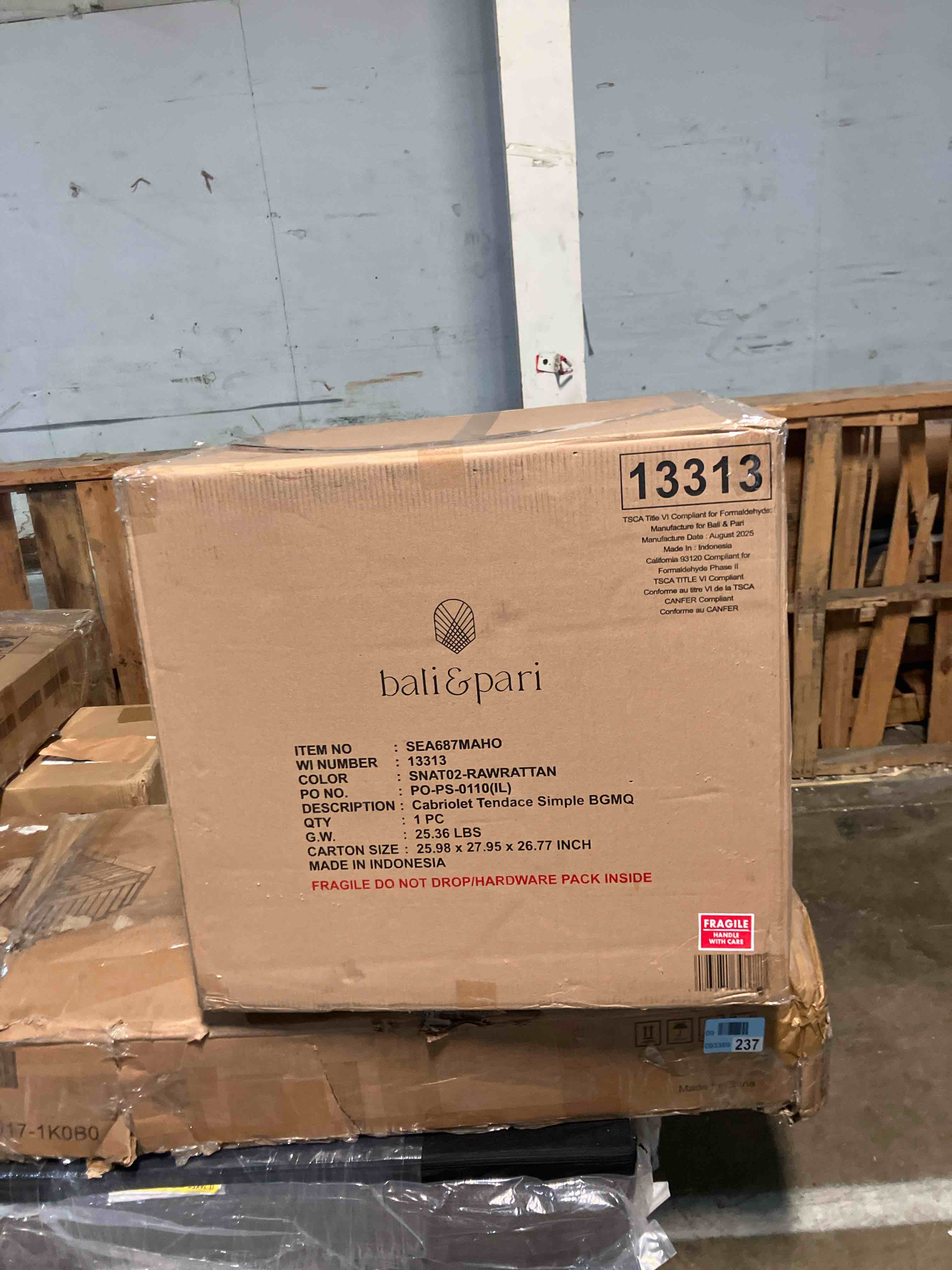 Condition photo showing New/Like New for Alcott Hill® Walsh 26.4'' Rattan and Bayur Wood Wide 