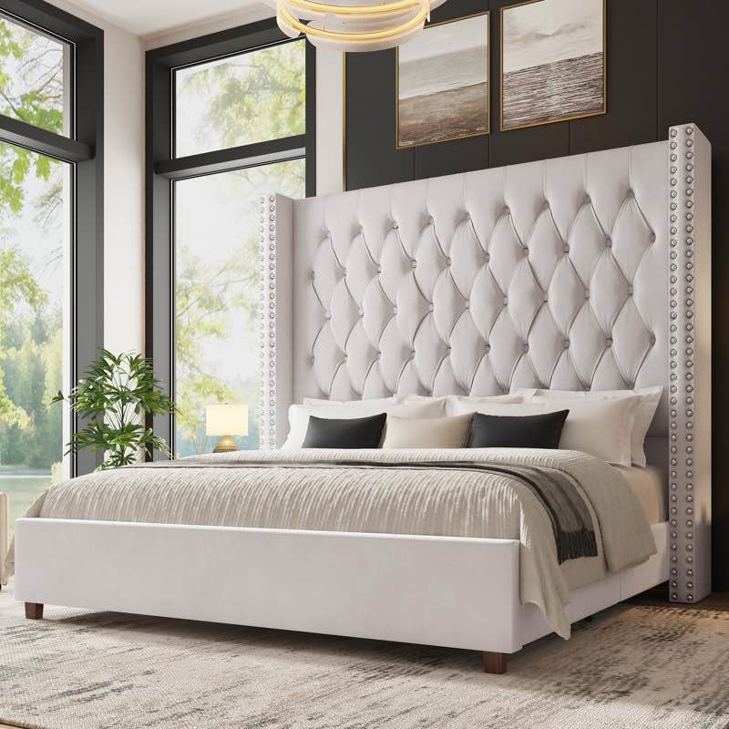 Duluth Upholstered Wingback Bed