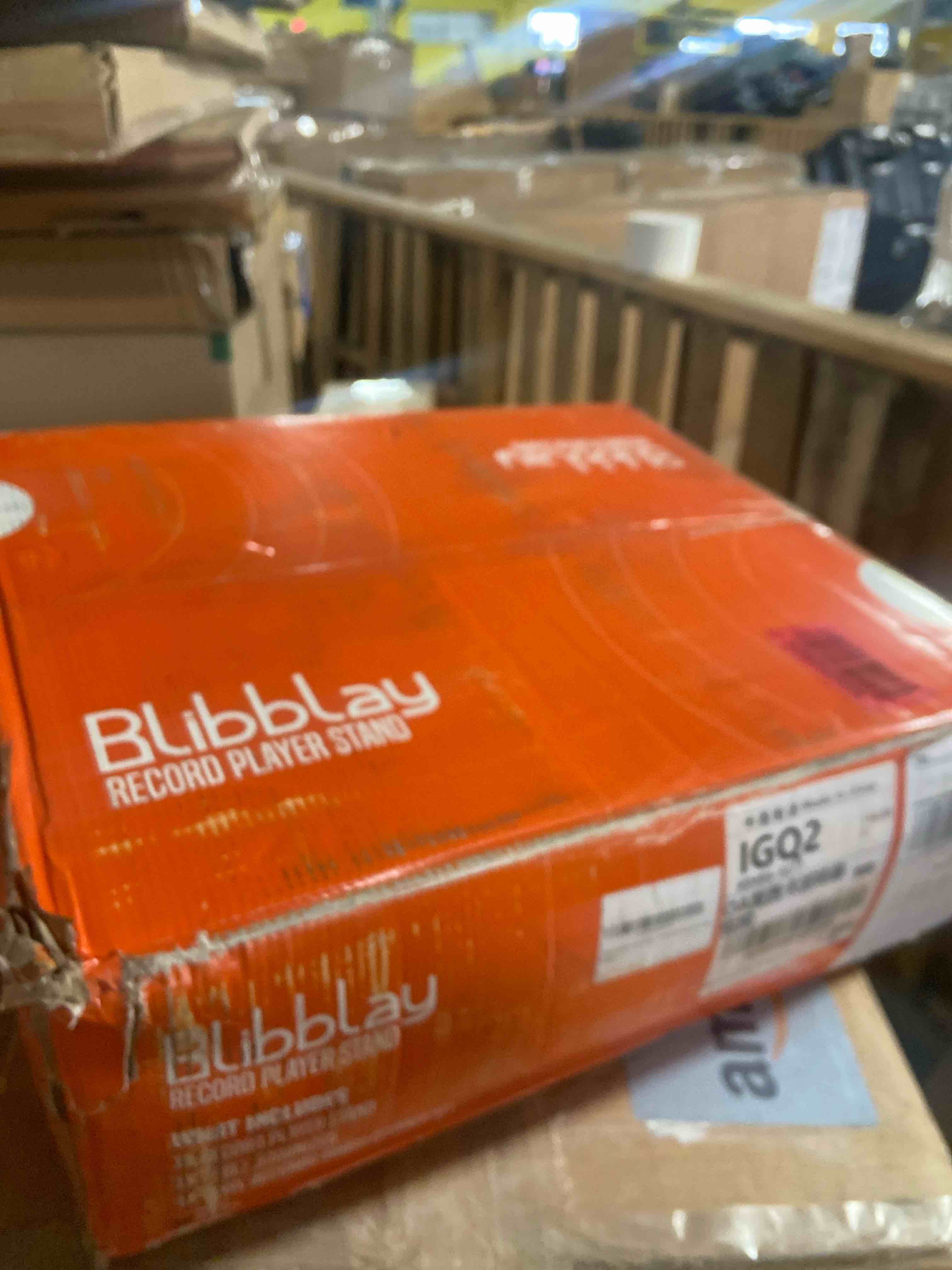 Condition photo showing New/Like New for Vinyl Record Stand, 3-Tier Record Player Table with Left and Right Storage for Living Room Bedroom