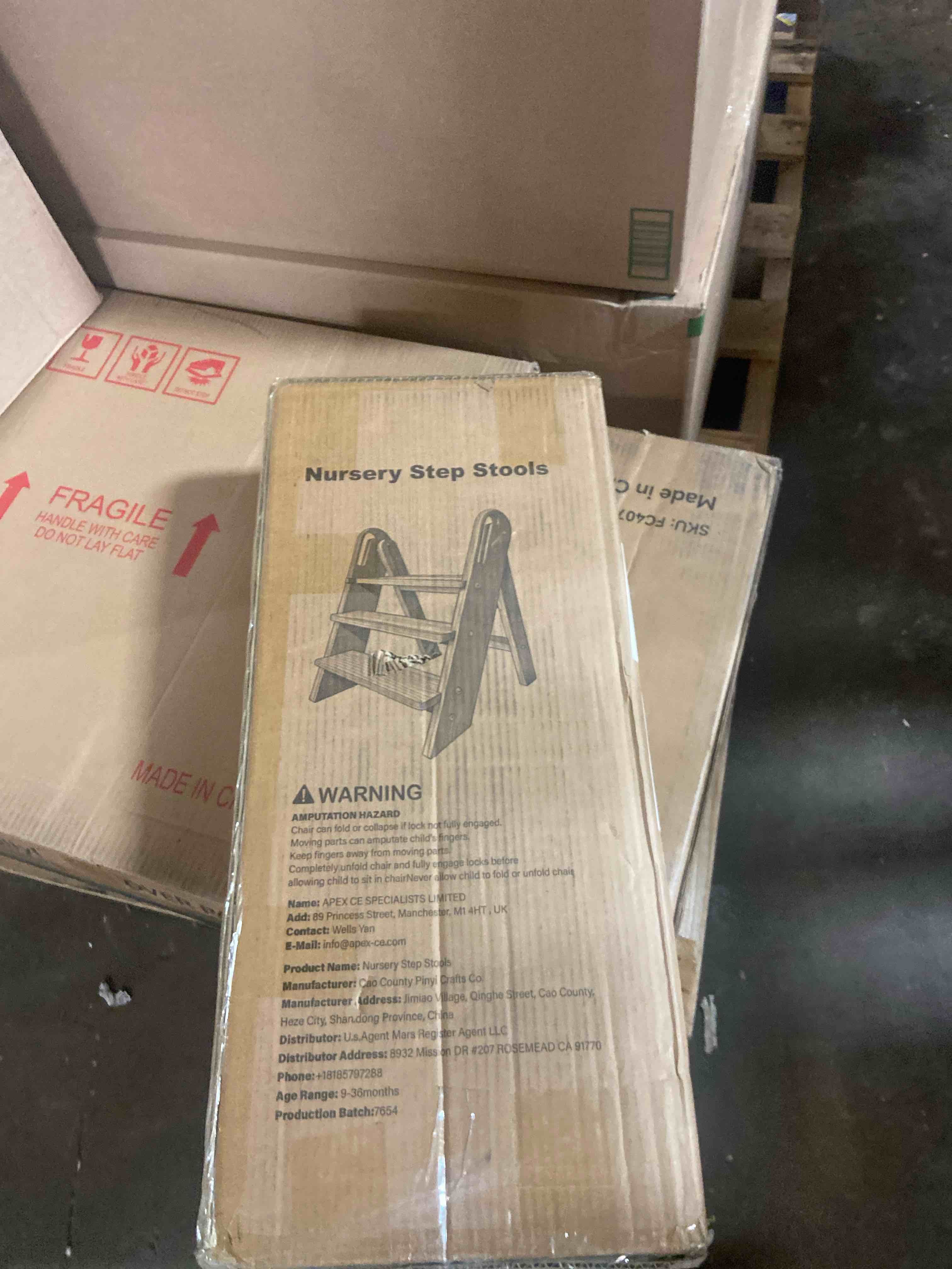 Condition photo showing New/Like New for Step Stool for Toddler, 3-Step Kids Step Stool for Bathroom Sink, Foldable Toilet Potty Training Stool with Handles, Child Kitchen Counter Stool Helper Wooden Ladder for Toddlers (Grey) Gray