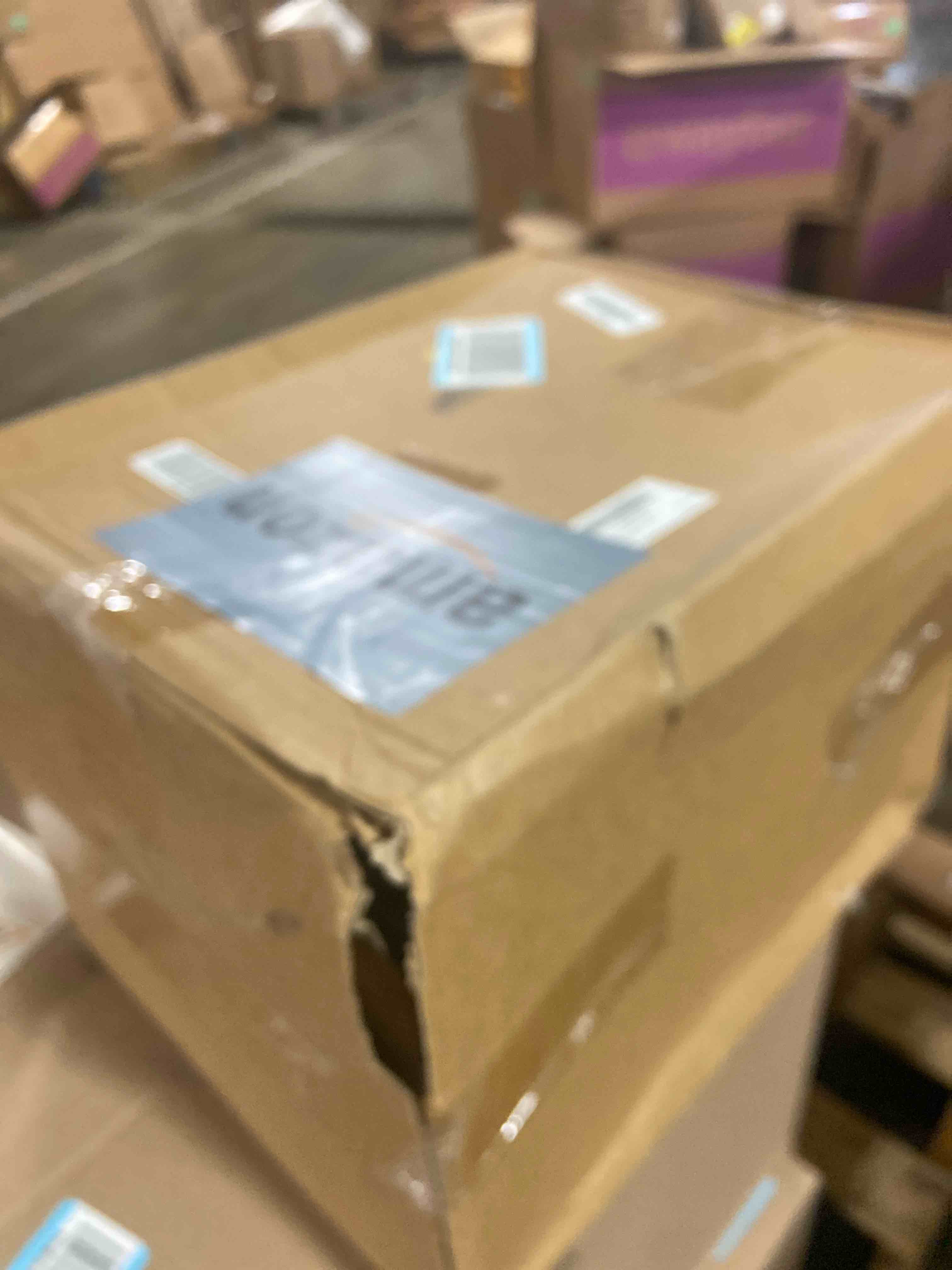 Condition photo showing New/Like New for Menkxi 4 Pcs Storage Bins with Lids Plastic Stackable Containers for Organizing Shelves Christmas Ornament Box Baskets(Blue,Large) Blue Large