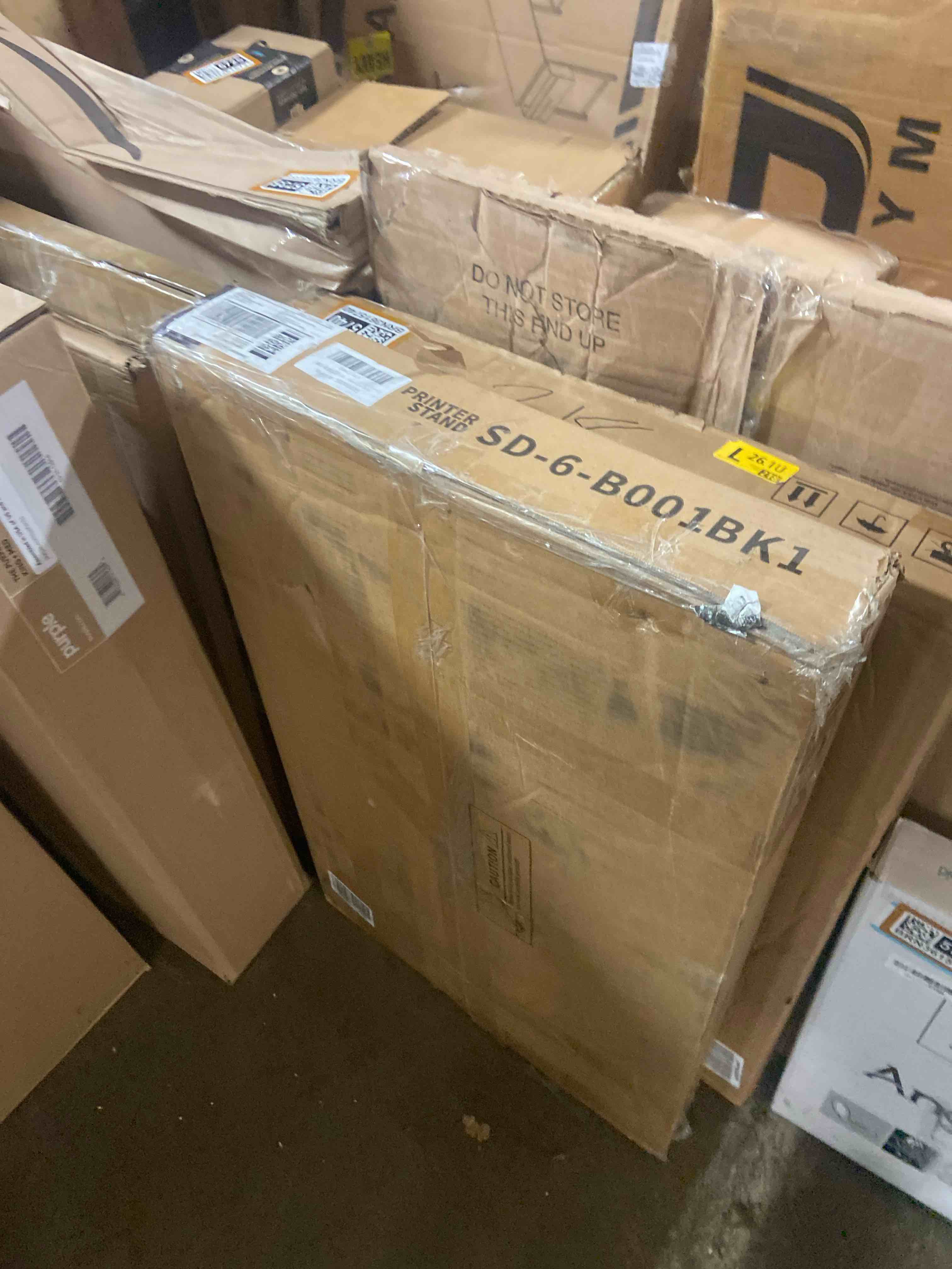 Condition photo showing New/Like New for Sedegn Home Printer Stand with Charging Station, 24x18 Inches Stands for Large Printer, Printer Shredder Stand with Storage for Home Office, Table for Fax Machine/PC Tower (Black)