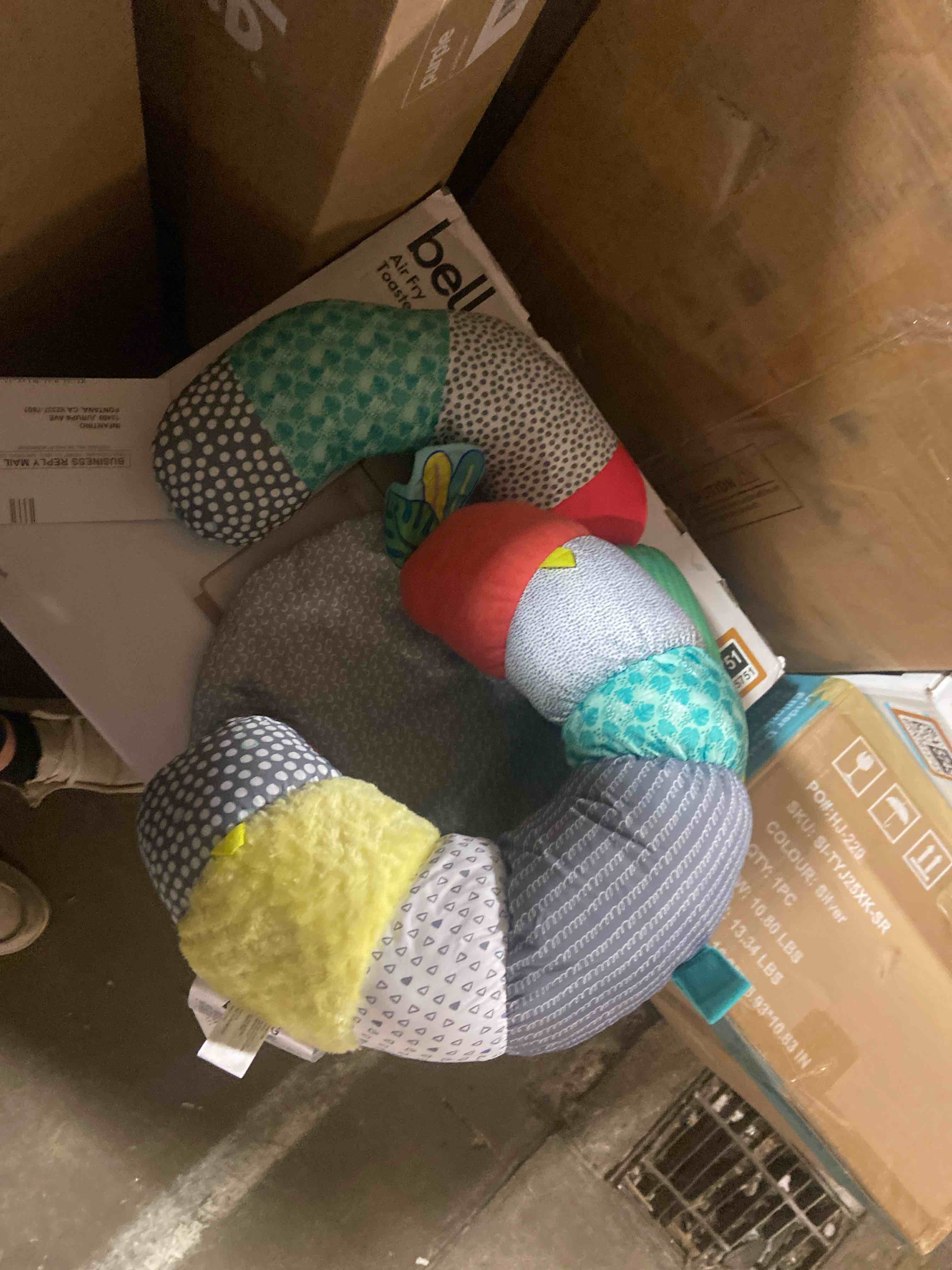 Condition photo showing New/Like New for 3-in-1 Tummy Time Pillow and Seated Support Playmat with Detachable Early Sensory Toys for Infant, Sitting Support to Prevent Reflux, Portable Gifts for Newborn Boys and Girls (Blue) Elephant Blue