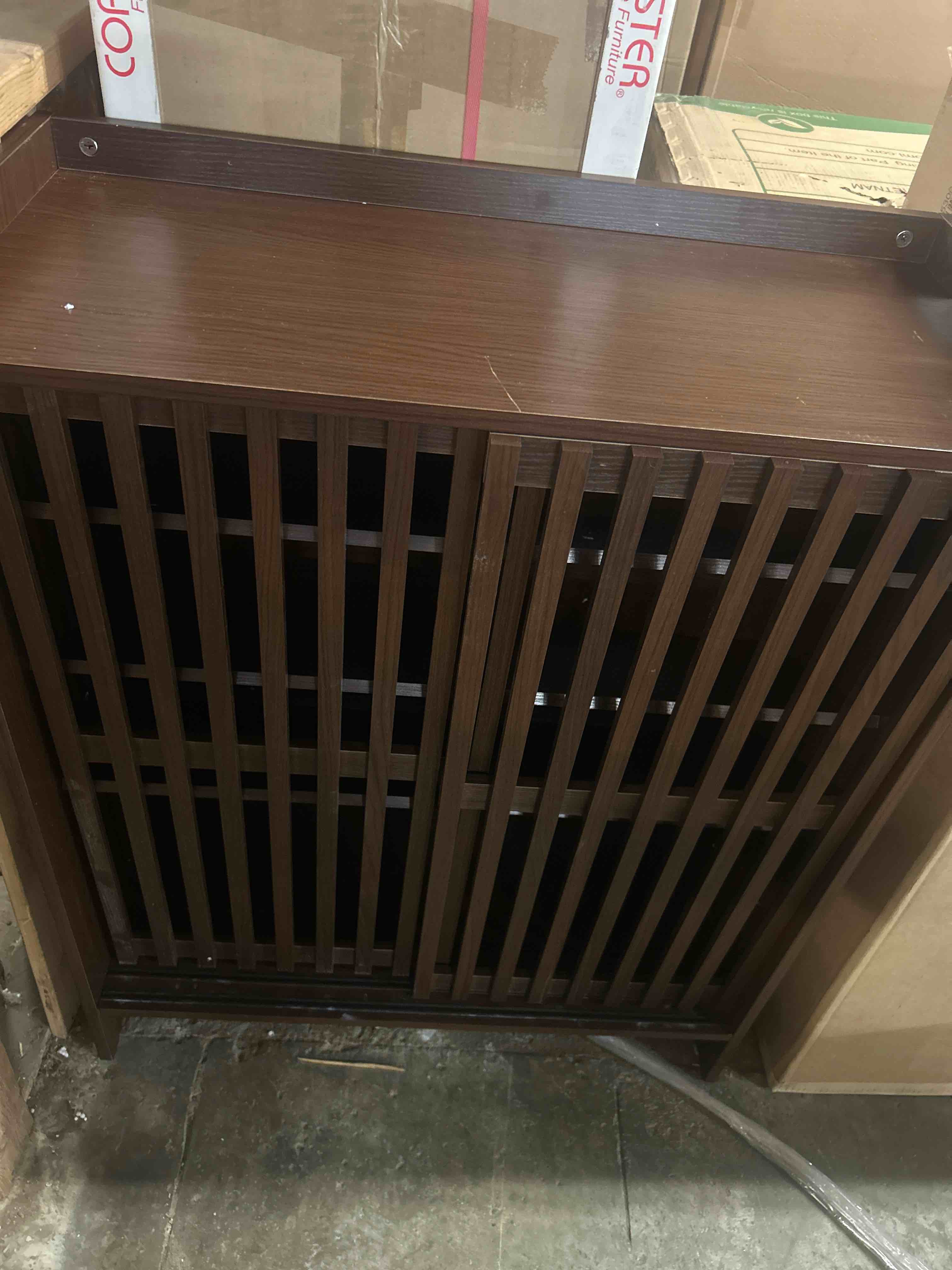 Condition photo showing Good Condition for 5-tier Shoe Cabinet With Sliding Shutter Doors Adjustable Shelf