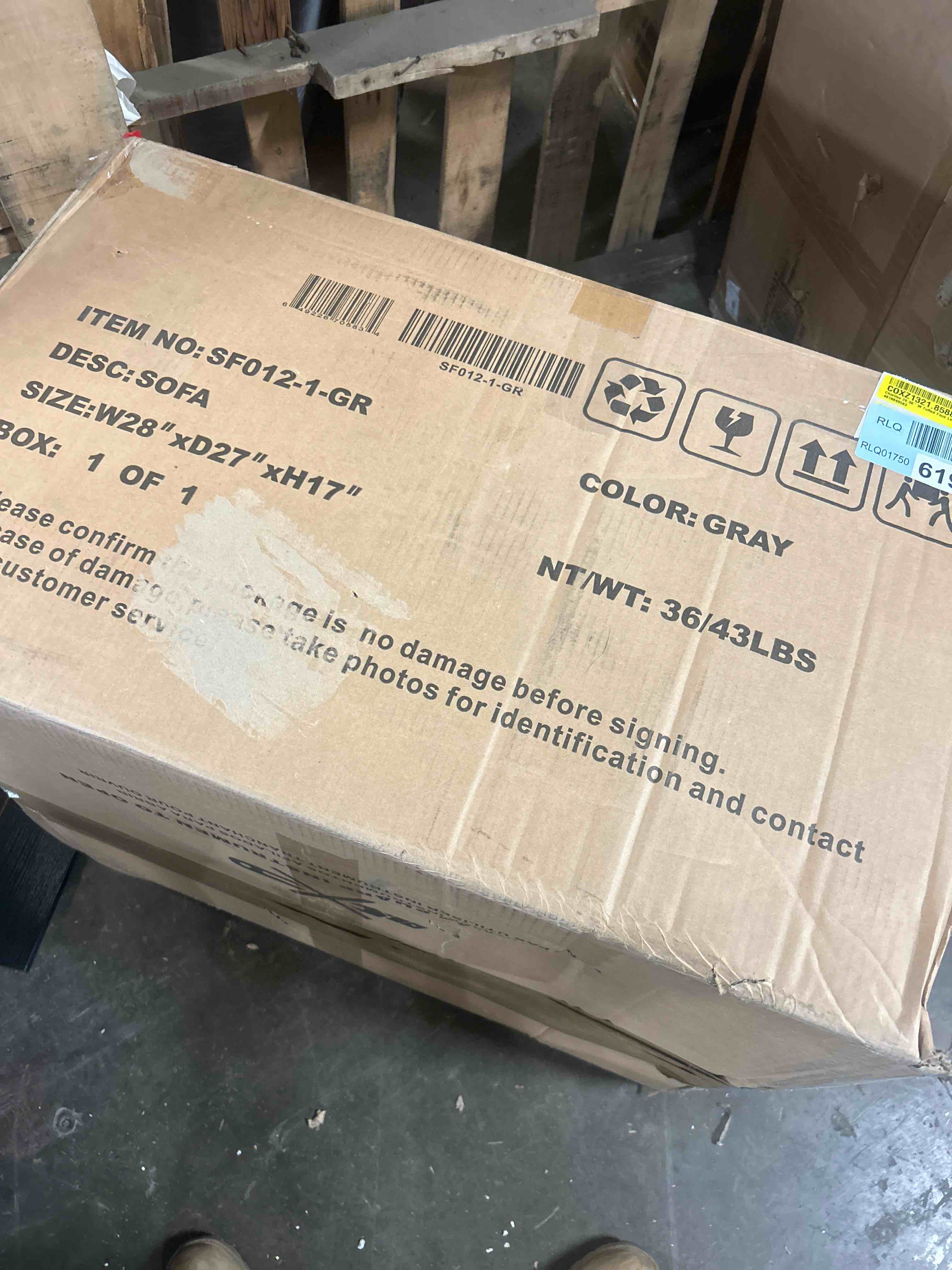 Condition photo showing New/Like New for Charliee 26.38" W Tufted Faux Leather Upholstered Accent Slipper chair